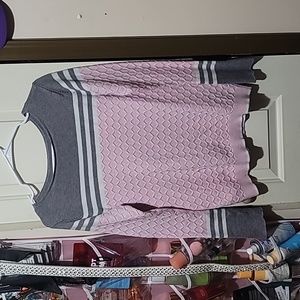 Pink and Grey sweater size M. Fits like a Large.